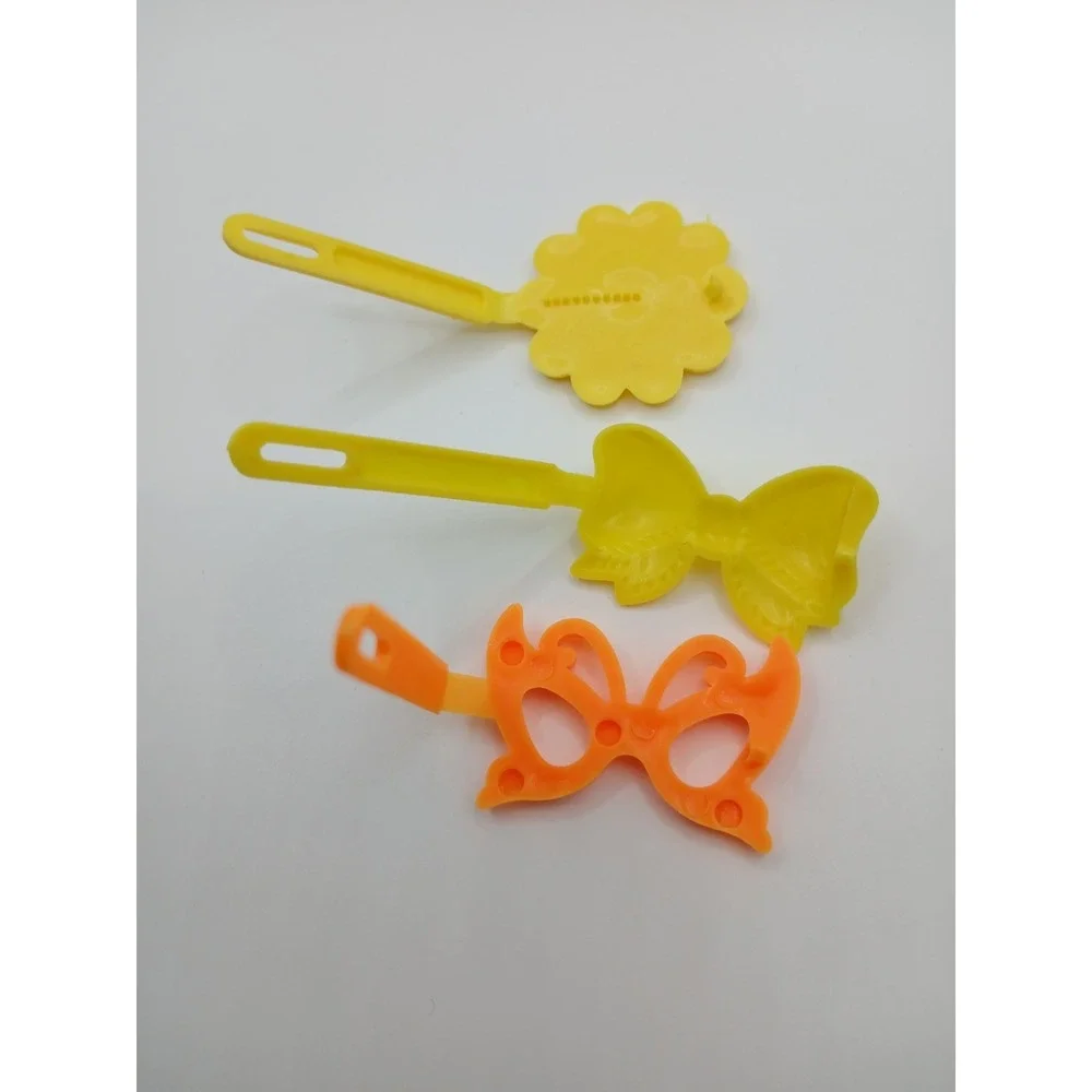 Lot 16 Vintage Childs‎ Snap Tight Plastic Hair Clip Barrettes Kids Goody Yellow